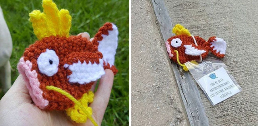 A good Samaritan crochets Pokemon and leaves them in places where they can be caught in Pokemon Go