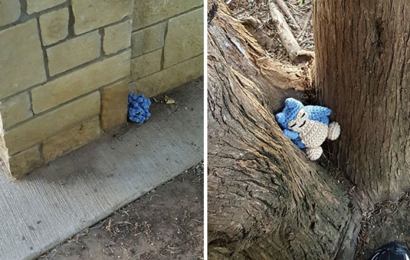 A good Samaritan crochets Pokemon and leaves them in places where they can be caught in Pokemon Go