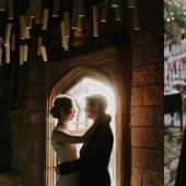 A Harry Potter-style wedding: owls, a castle and magic wands