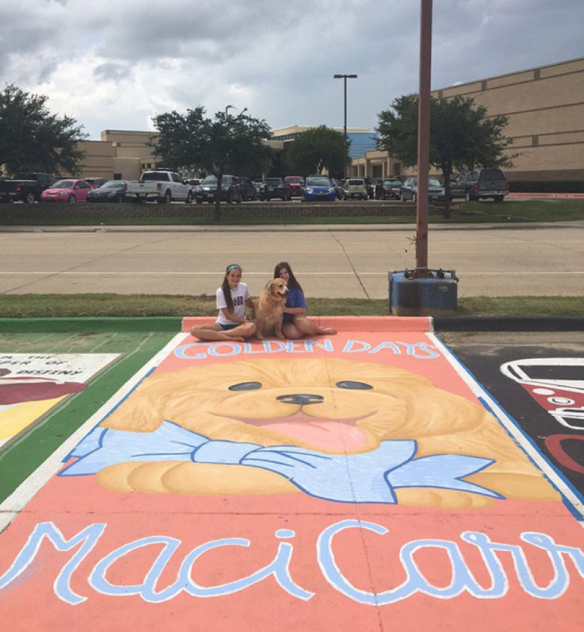 A los escolares estadounidenses se les permite pintar su espacio de estacionamiento