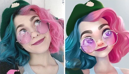 A lover of Disney and Pixar turns portraits of ordinary people into cartoons, and it's incredible!