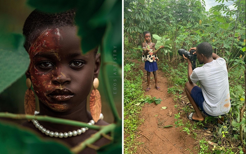 A photographer from Nigeria shows behind the scenes of his photos