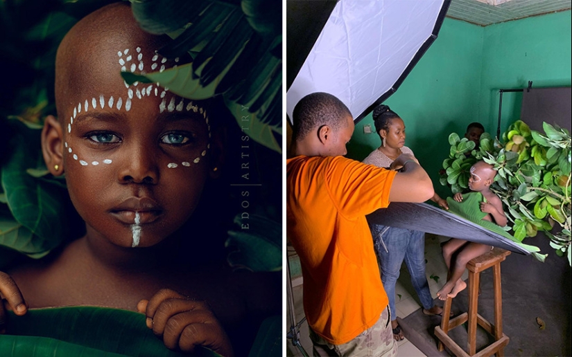 A photographer from Nigeria shows behind the scenes of his photos