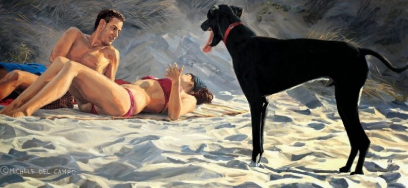 Ah, young people! Warm and realistic paintings by Michel del Campo