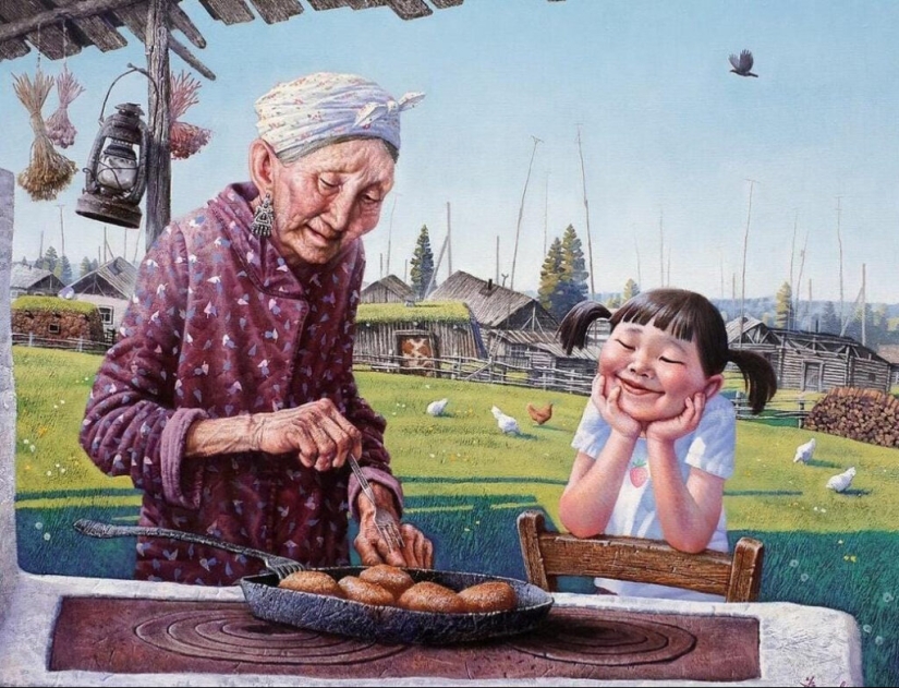 Alegrías cotidianas simples en las pinturas del artista yakut Andrey Chikachev