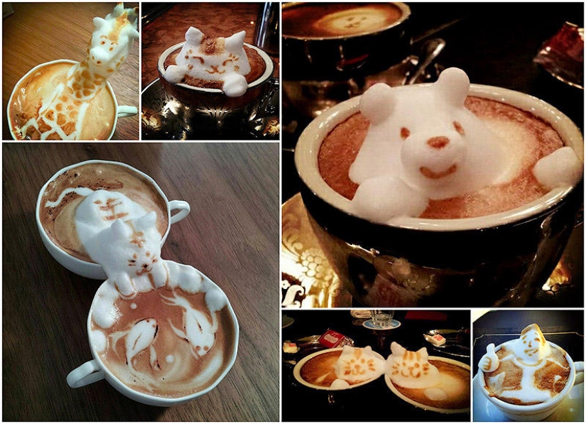 Amazing 3D Latte Drawings