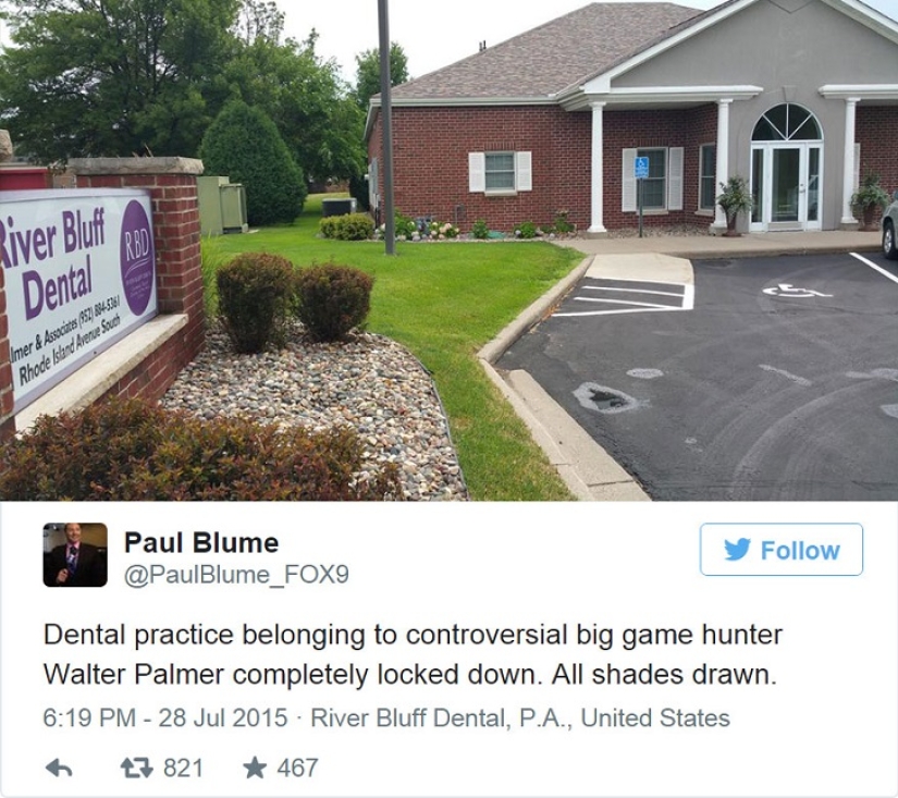 American who killed a famous lion caused a fury on the Internet and closed his dental office