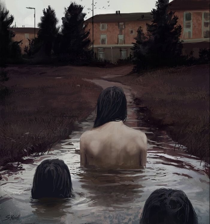An Austrian artist draws scary scenes that will keep you awake today: 13 photos