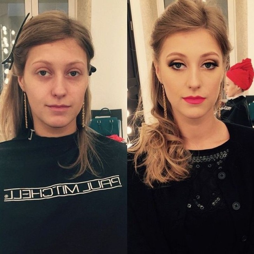 Another face: with the help of makeup, a makeup artist skillfully turns ordinary girls into real beauties