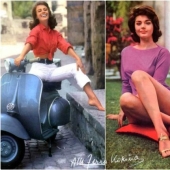 Arranque el motor! Bellezas famosas de los años 60 con un scooter Vespa