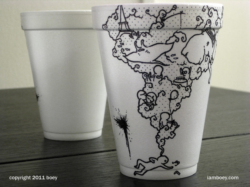Art on coffee cups
