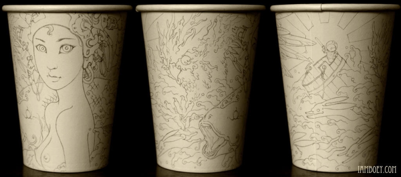 Arte en tazas de café