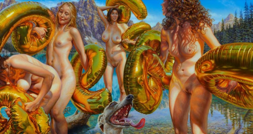 Artist Suzanne Martin and her nude people of Eden