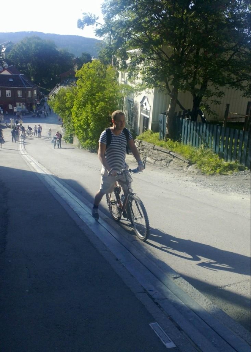 Ascensor para ciclistas en Noruega