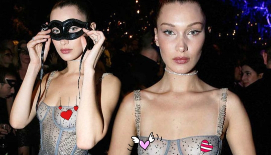 At the forefront of trends: protruding "designer" nipples under transparent outfits