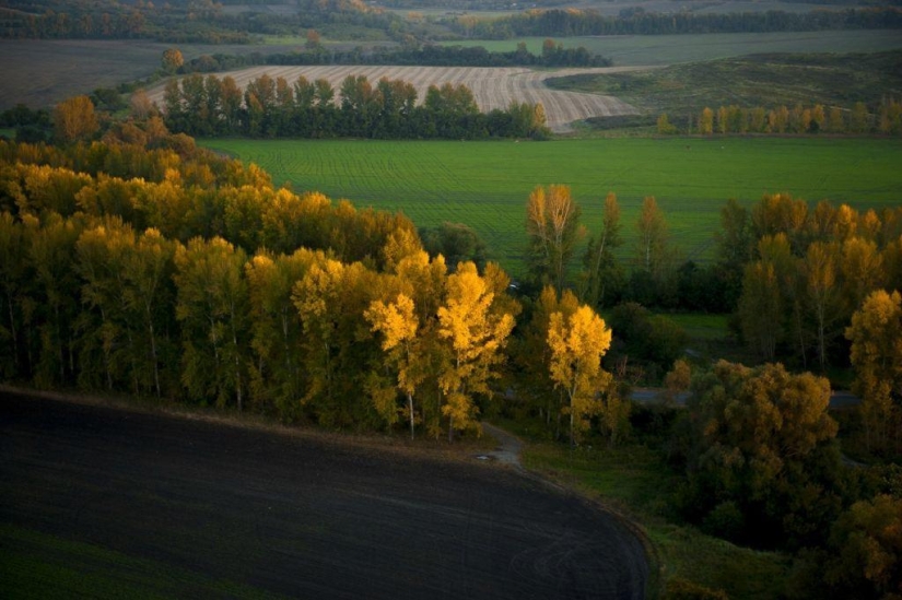 Autumn in the mountains of Kazakhstan from a bird's-eye view