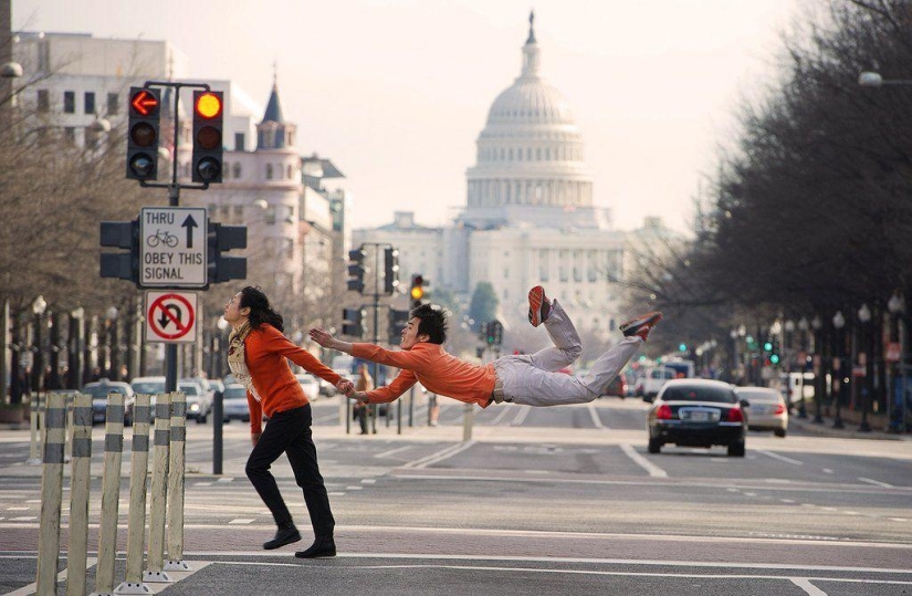 Ballet dancers have fun