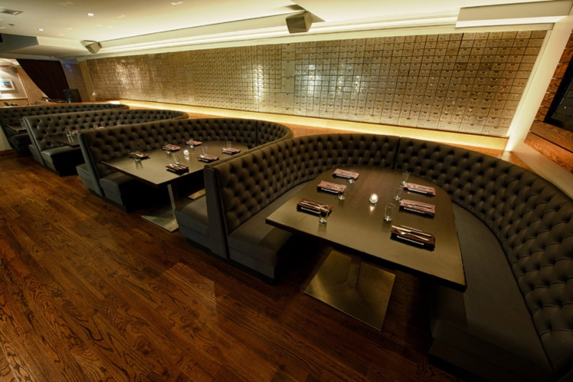 Bank vault from the 20s turned into a stylish restaurant