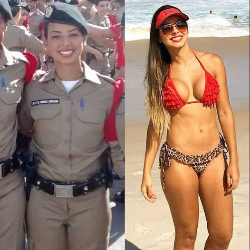 Beauties on duty: 25 athletic girls in uniform and without it