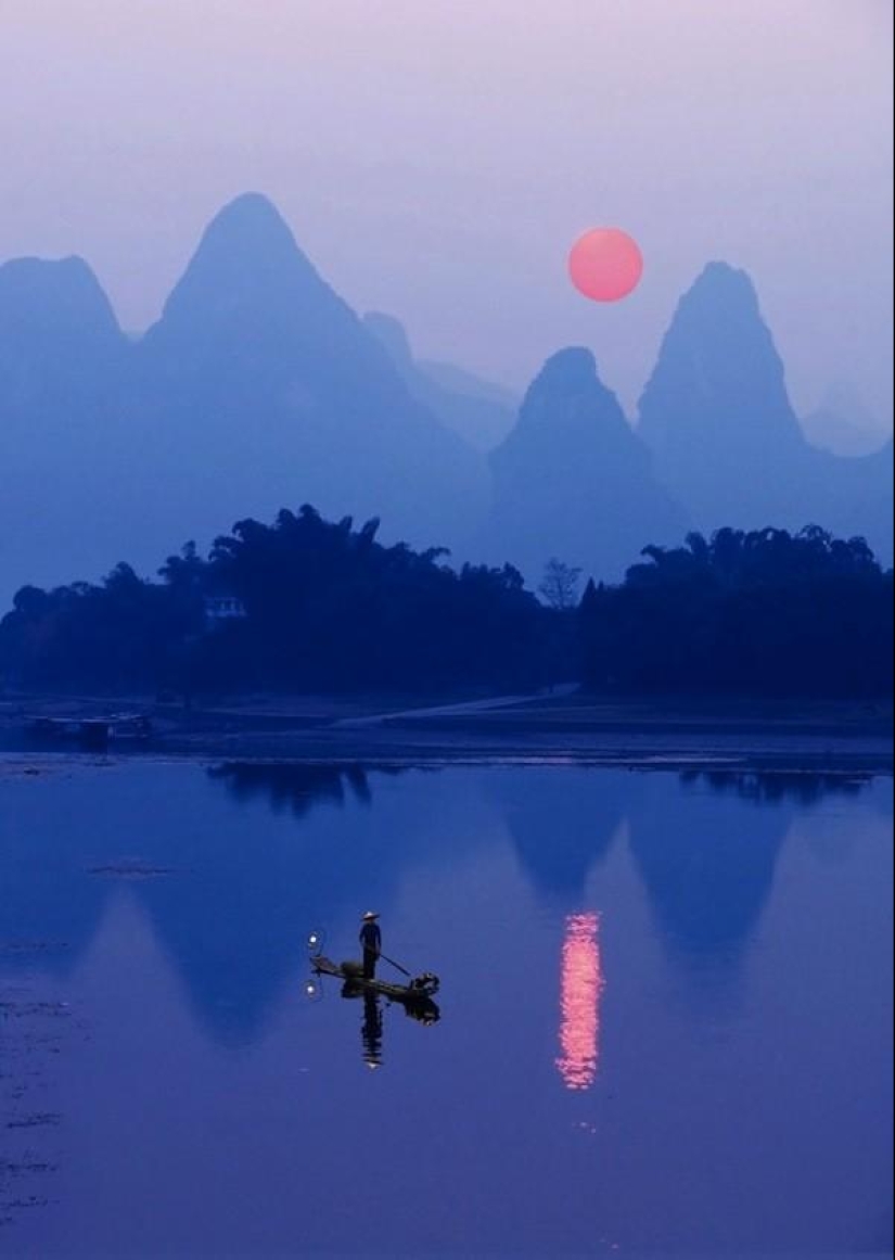 Beautiful scenery of the Chinese river of poets and artists