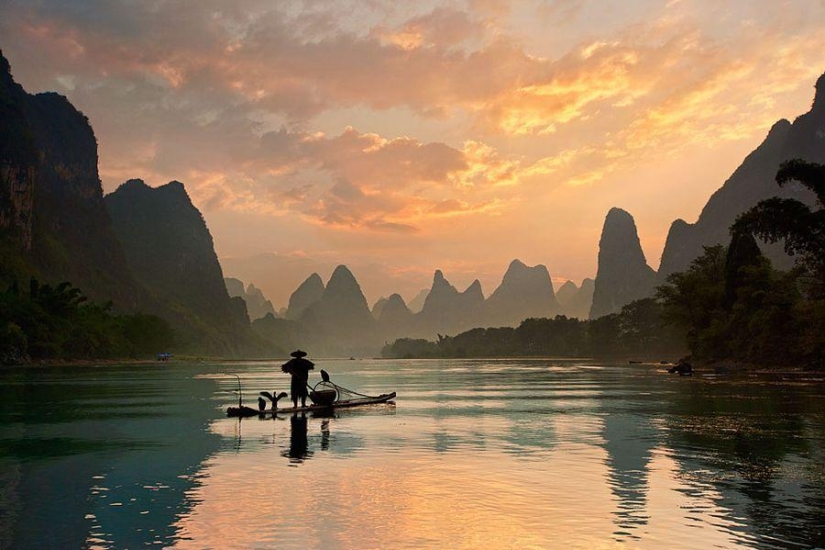 Beautiful scenery of the Chinese river of poets and artists