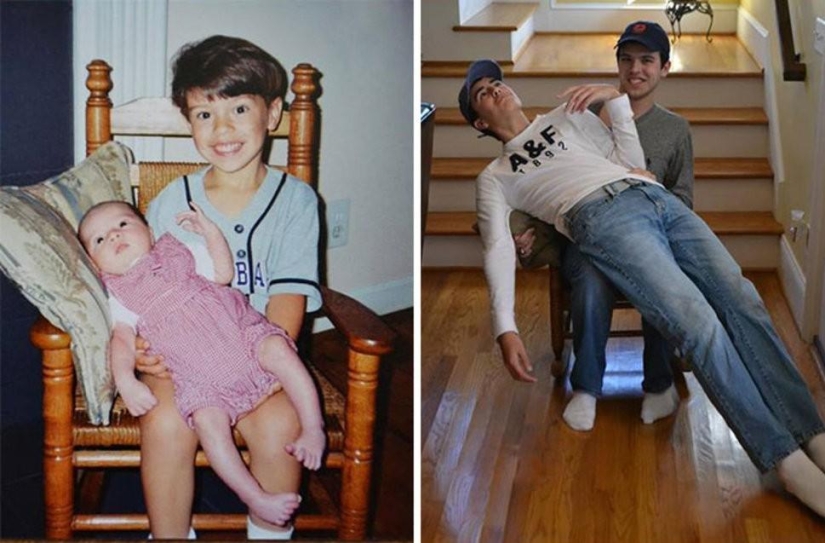 Before and after: funny family photos decades later