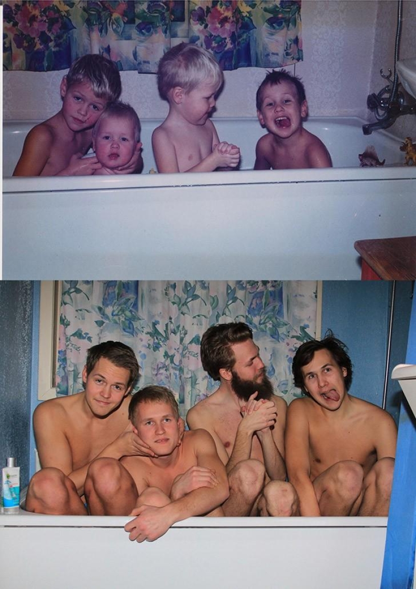 Before and after: funny family photos decades later