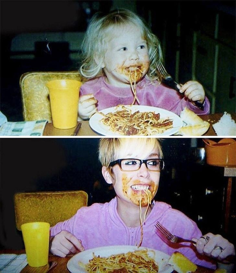 Before and after: funny family photos decades later