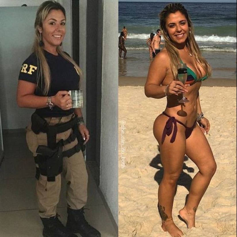 Bellezas en servicio: 25 chicas atléticas en uniforme y sin ella