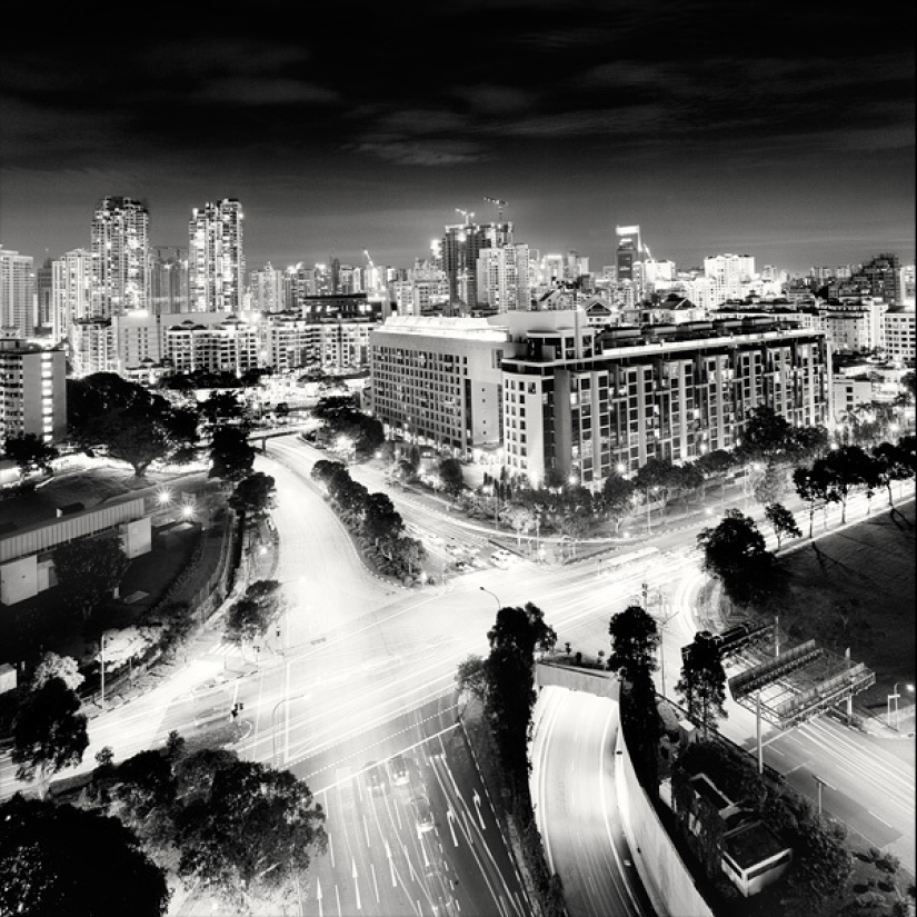 Black and white beauty of big cities