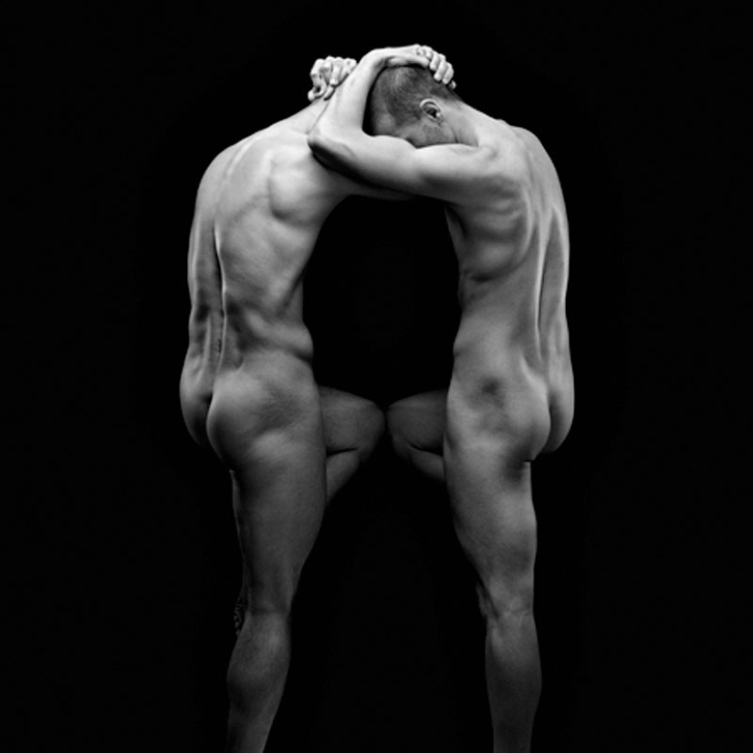 Blotting patterns of naked people by Olivier Valsecchi