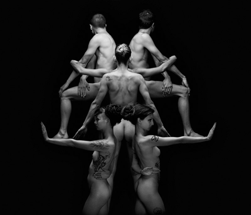 Blotting patterns of naked people by Olivier Valsecchi