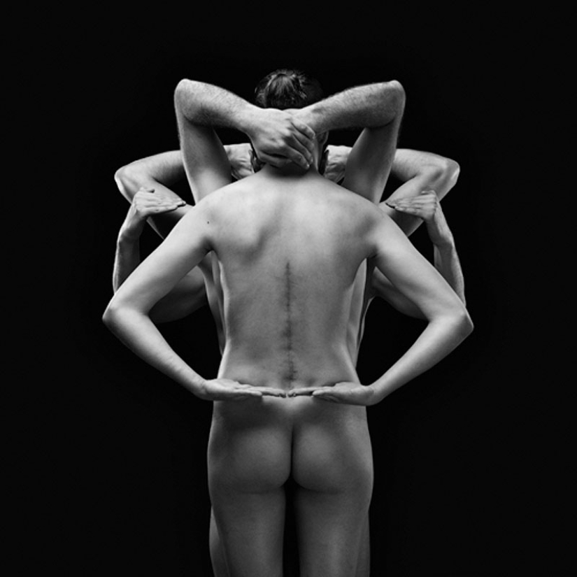 Blotting patterns of naked people by Olivier Valsecchi