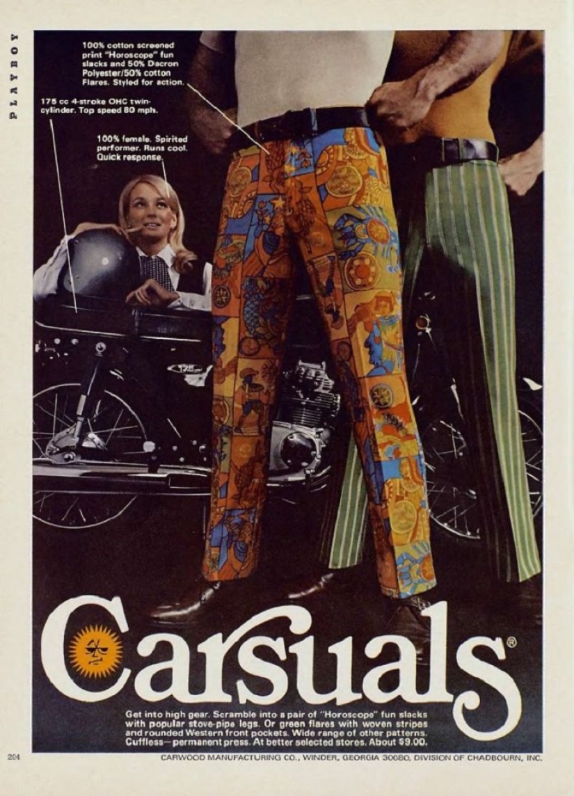 Bright color, indecent cut, daring cage and unthinkable flare: men&#39;s fashion in the 70s