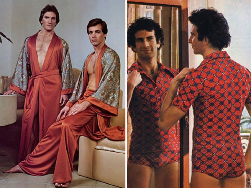 Bright color, indecent cut, daring cage and unthinkable flare: men&#39;s fashion in the 70s