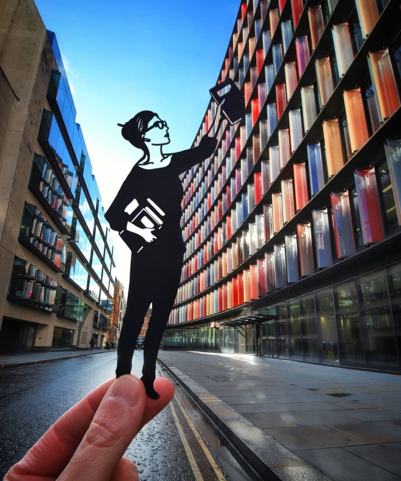 British photographer modifies famous landmarks with paper and scissors