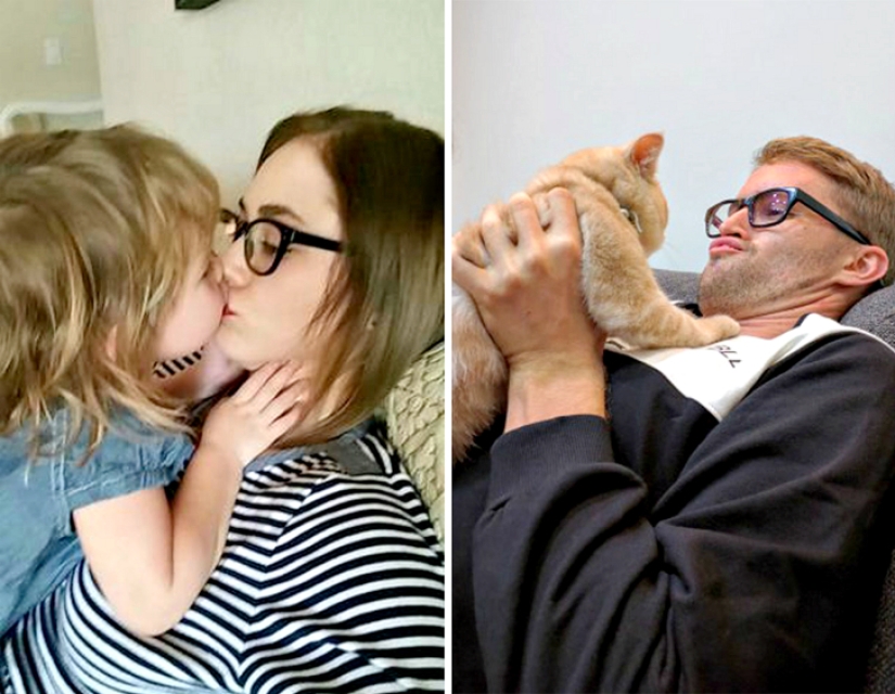 Brother parodied photos of twin sister with the help of a cat