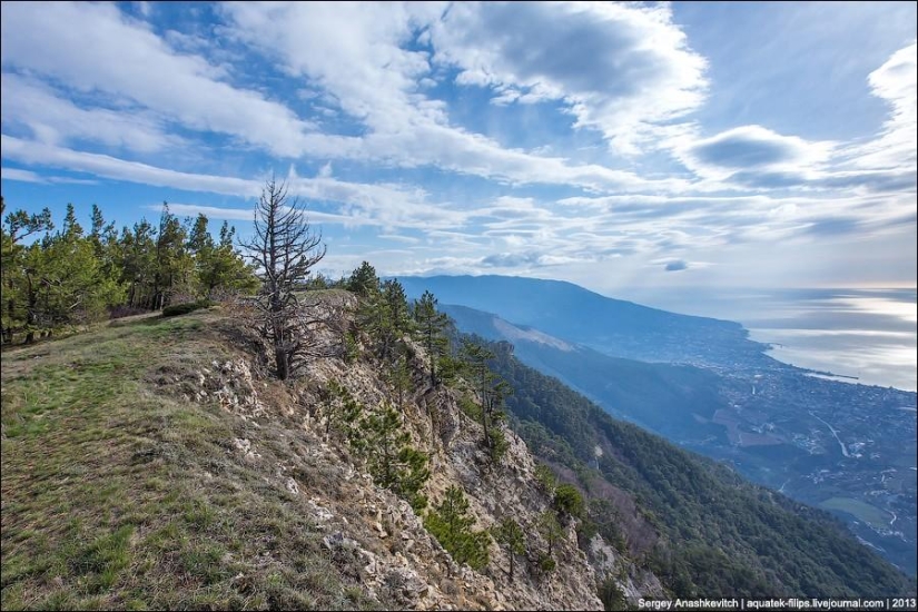 Caminar bajo las nubes. Meseta de Ai-Petri en Crimea