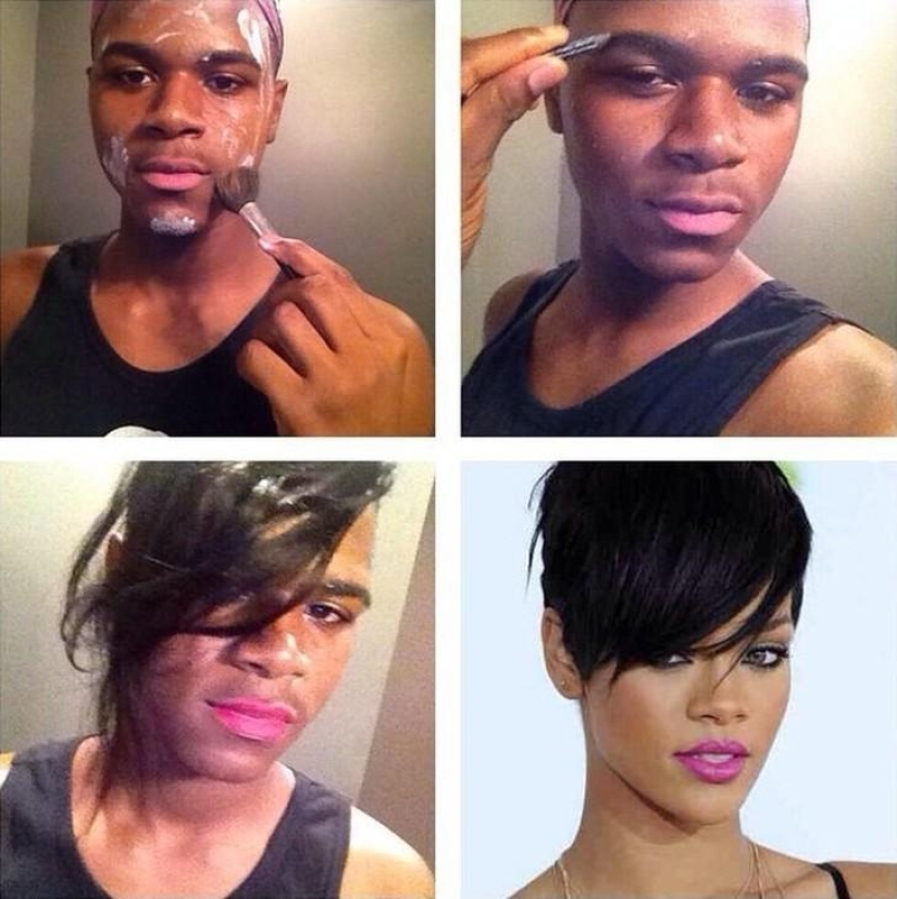 Casi parece una nueva tendencia de la red #MakeupTransformation