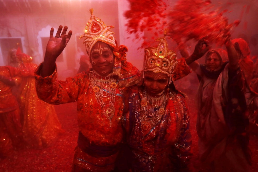 Celebración del festival Holi en India