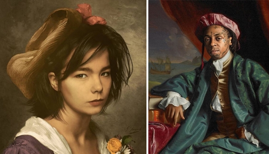 Celebrities in the ceremonial portraits of the artist Kieson