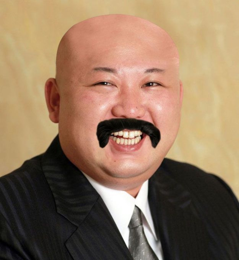 Cheerful Kim Jong-un became the hero of photoshop