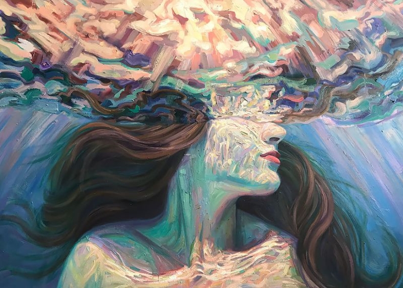 Chica en el agua: el verano de pinturas de un artista de California Isabelle Emrich