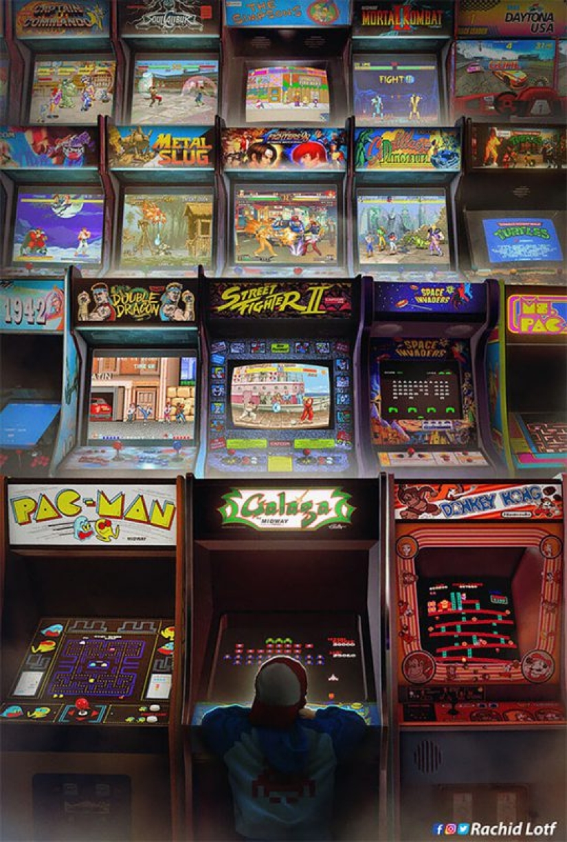Children of the 90s: the artist displays in his works the nostalgia of old video games