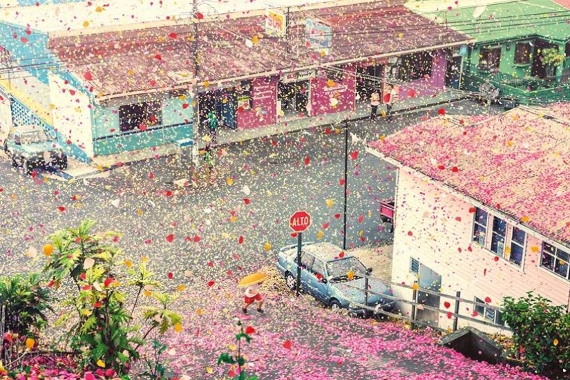 City in Costa Rica filled with 8 million flower petals