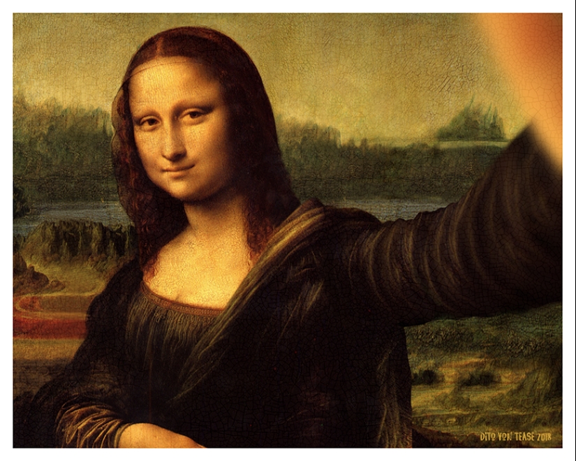 Classic in the style of selfies: the Italian artist ironically beat the famous canvases