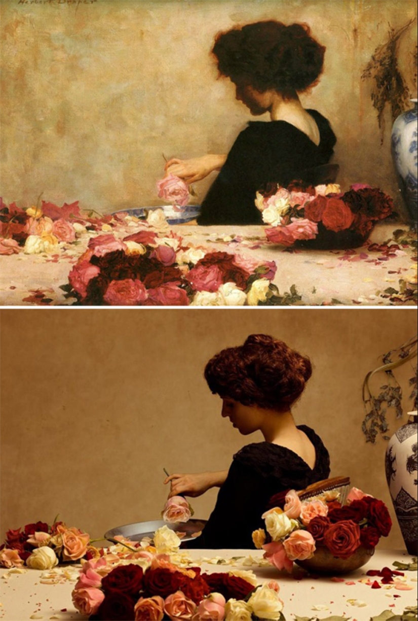 Classics of painting, recreated with the help of photography