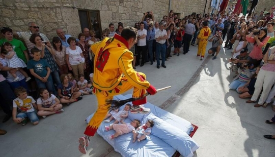 Cleansing leaps of the devil through babies