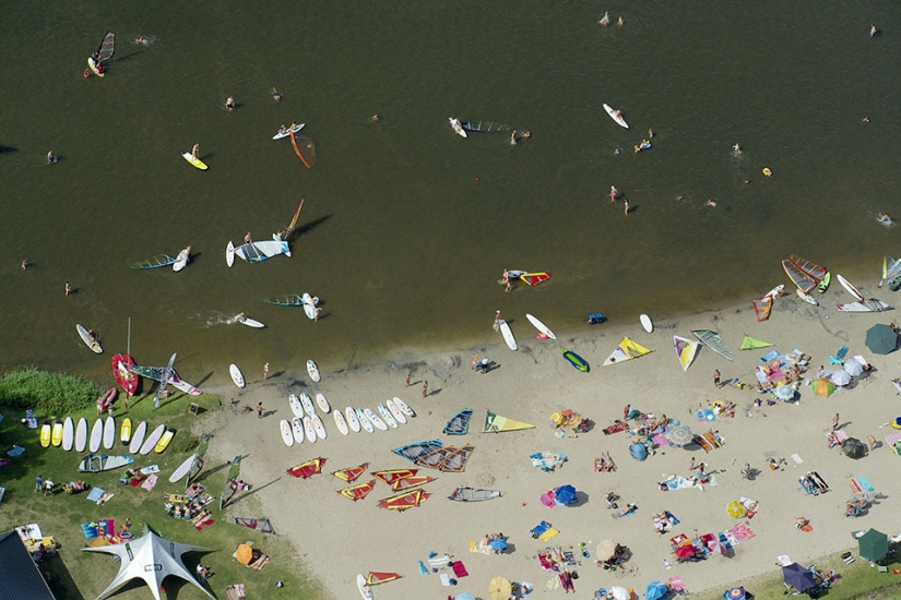 Cómo se ve la playa de Holanda a vista de pájaro