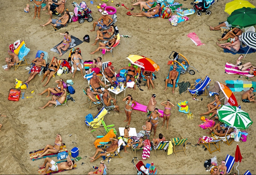 Cómo se ve la playa de Holanda a vista de pájaro